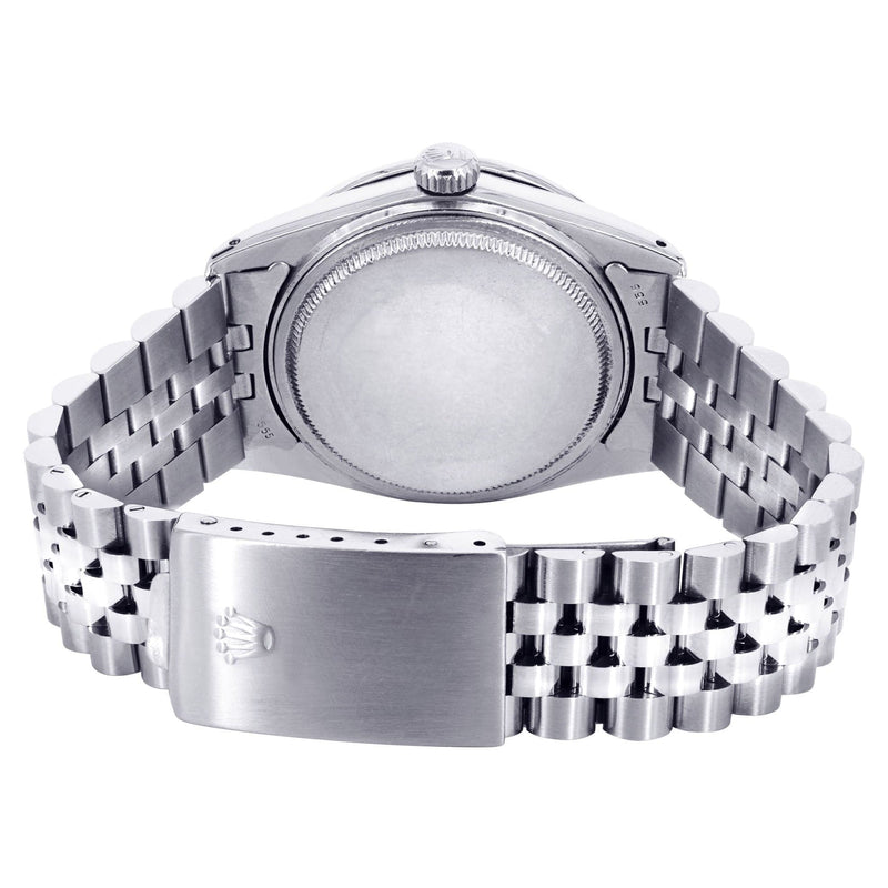 Diamond Mens  Rolex Datejust Watch 16200 | 36Mm | White Mother Of Pearl Dial | Jubilee Band