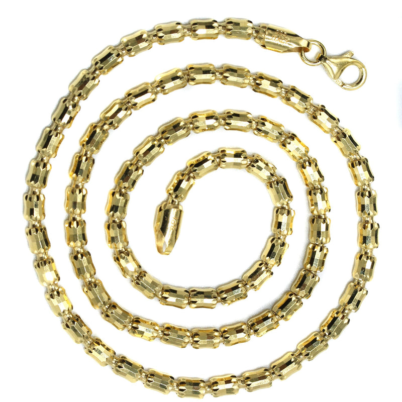 Silver Chain - Mens Gold Chain / Barrel Chain