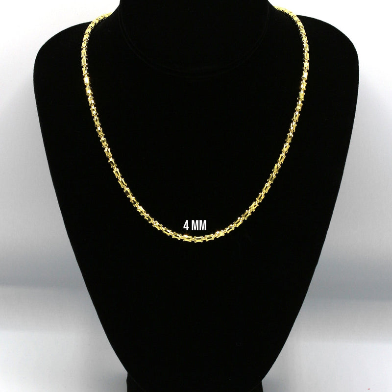 Silver Chain - Mens Gold Chain / Barrel Chain