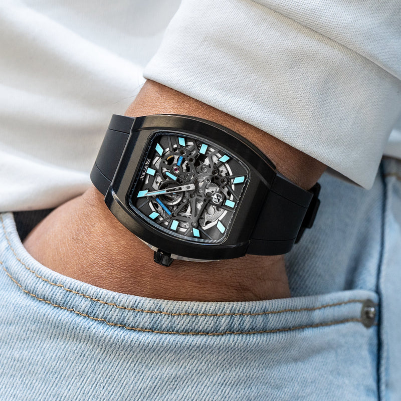 Frost NYC Mens Watch - Automatic Skeleton Sport Black Watch | FRST-01-SB| Black