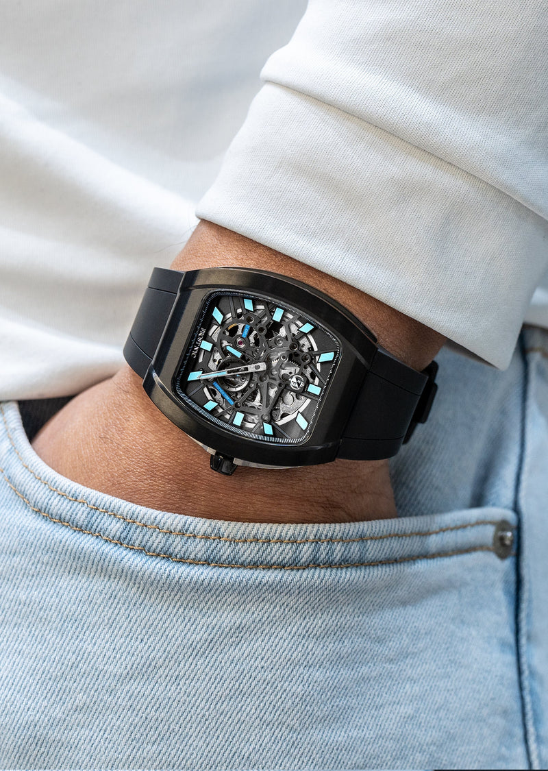 Frost NYC Mens Watch - Automatic Skeleton Sport Black Watch | FRST-01-SB| Black