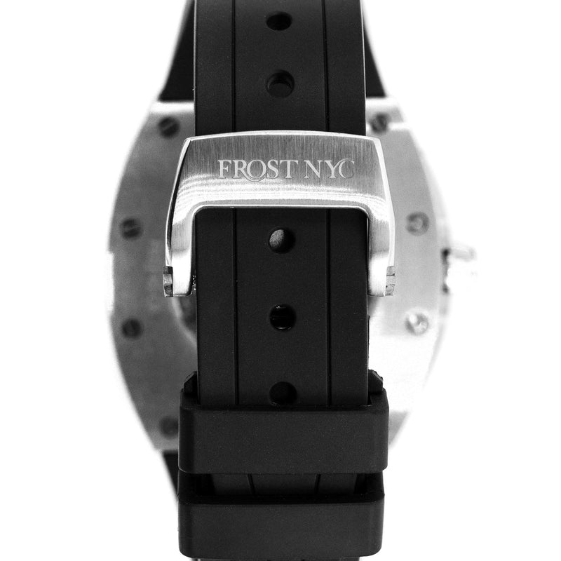 Frost NYC Mens Watch - Automatic Skeleton Stainless Steel Diamond Sport Watch | FRST-01-XS-D | Black
