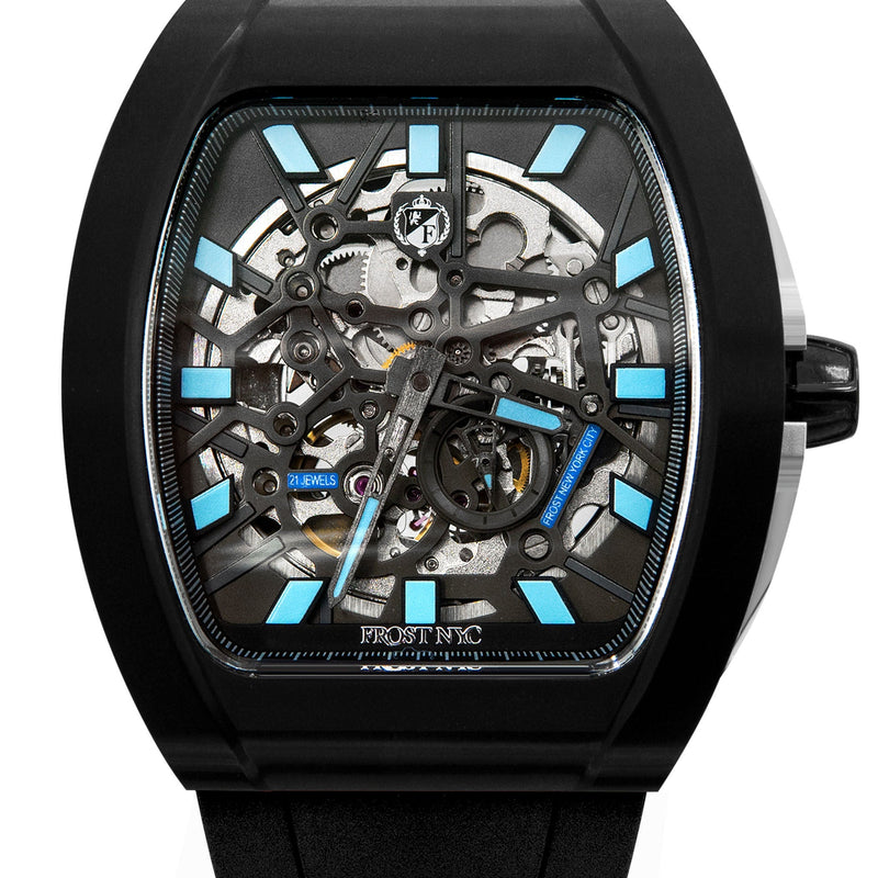 Frost NYC Mens Watch - Automatic Skeleton Sport Black Watch | FRST-01-SB| Black