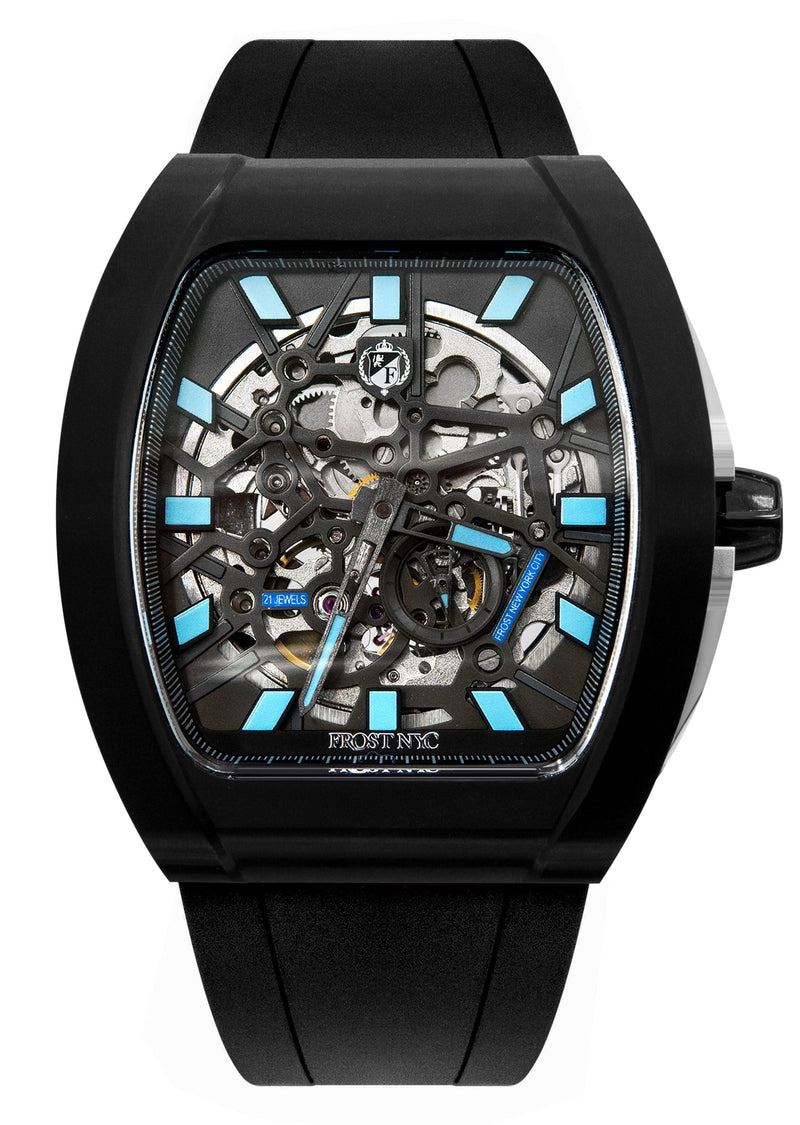 Frost NYC Mens Watch - Automatic Skeleton Sport Black Watch | FRST-01-SB| Black
