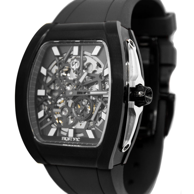 Frost NYC Mens Watch - Automatic Skeleton Sport Black Watch | FRST-01-SB| Black