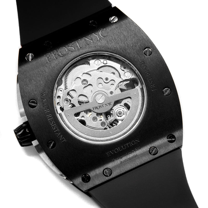 Frost NYC Mens Watch - Automatic Skeleton Sport Black Watch | FRST-01-SB| Black