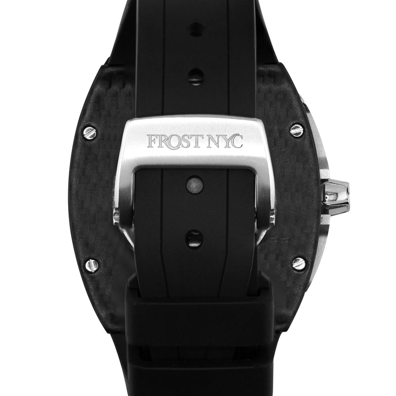 Frost NYC Mens Watch - Automatic Skeleton Carbon Fiber Sport Watch | FRST-01-CFS | Black