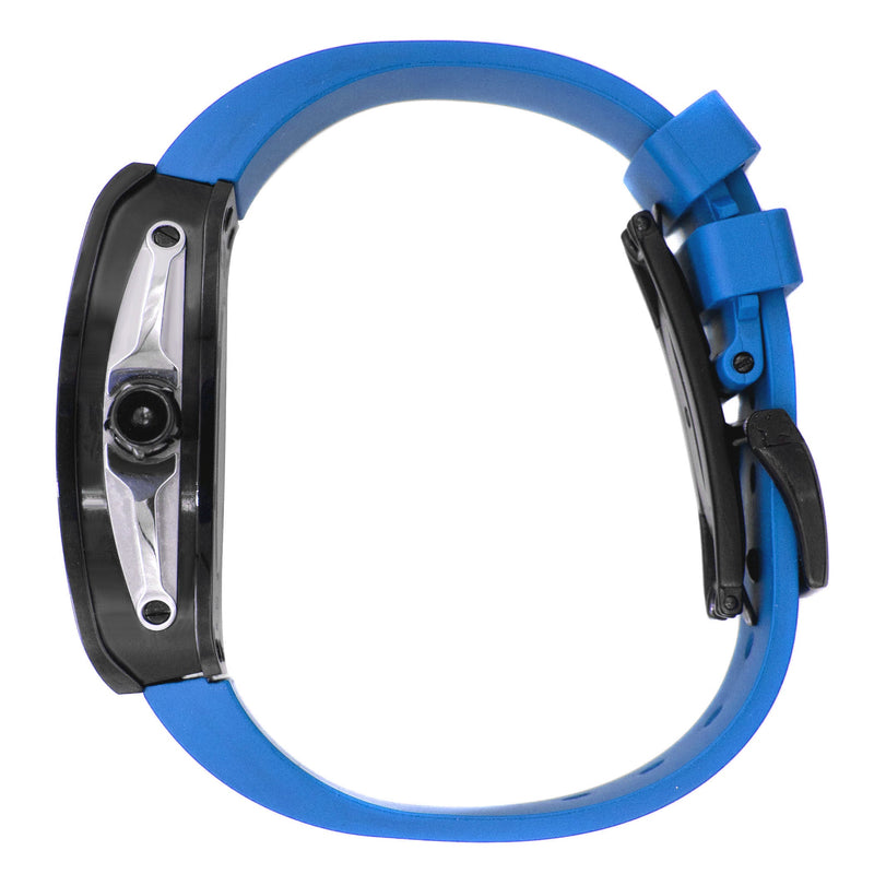 Frost NYC Mens Watch - Automatic Skeleton Sport Black Watch | FRST-01-SB | Blue