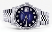 Mens Rolex Datejust Watch 16200 | Fluted Bezel | 36Mm | Blue Black Dial | Jubilee Band