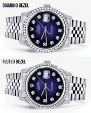 Mens Rolex Datejust Watch 16200 | 36Mm | Blue Black Dial | Jubilee Band