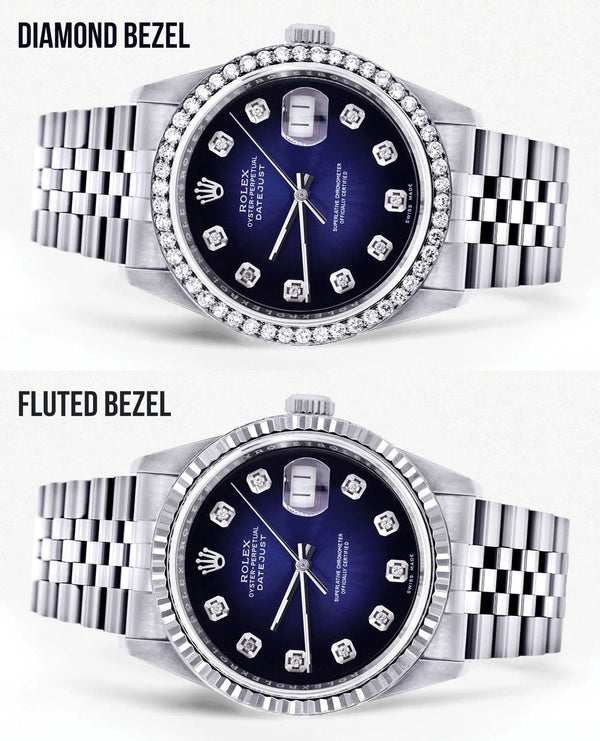 Mens Rolex Datejust Watch 16200 | 36Mm | Blue Black Dial | Jubilee Band