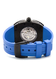 Frost NYC Mens Watch - Automatic Skeleton Sport Black Watch | FRST-01-SB | Blue