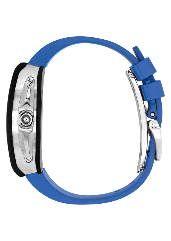 Frost NYC Mens Watch - Automatic Skeleton Carbon Fiber Sport Watch | FRST-01-CFS | Blue