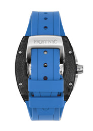 Frost NYC Mens Watch - Automatic Skeleton Carbon Fiber Sport Watch | FRST-01-CFS | Blue