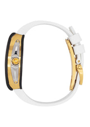 Frost NYC Mens Watch - Automatic Skeleton Carbon Fiber Sport Gold Watch | FRST-01-CFY| White