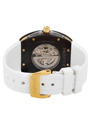 Frost NYC Mens Watch - Automatic Skeleton Carbon Fiber Sport Gold Watch | FRST-01-CFY| White