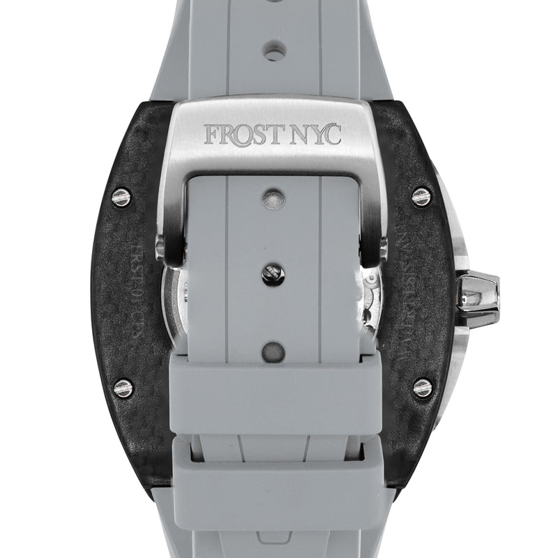 Frost NYC Mens Watch - Automatic Skeleton Carbon Fiber Sport Watch | FRST-01-CFS | Gray
