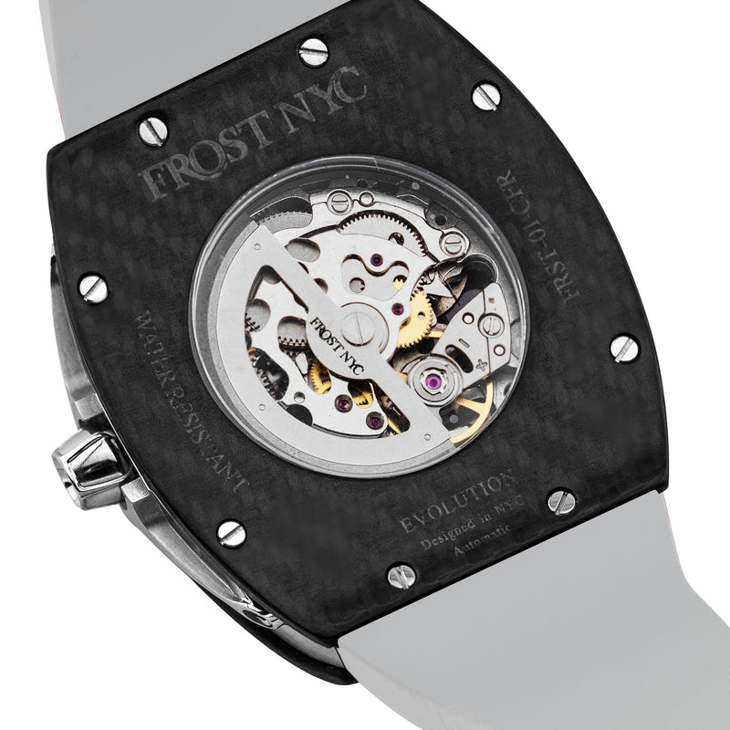 Frost NYC Mens Watch - Automatic Skeleton Carbon Fiber Sport Watch | FRST-01-CFS | Gray