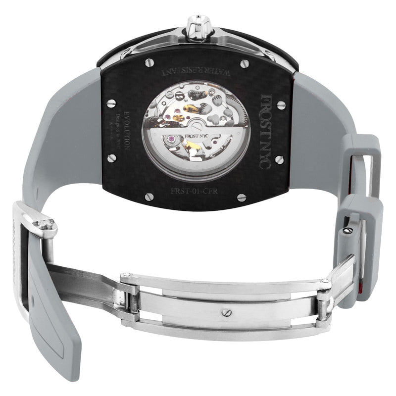 Frost NYC Mens Watch - Automatic Skeleton Carbon Fiber Sport Watch | FRST-01-CFS | Gray