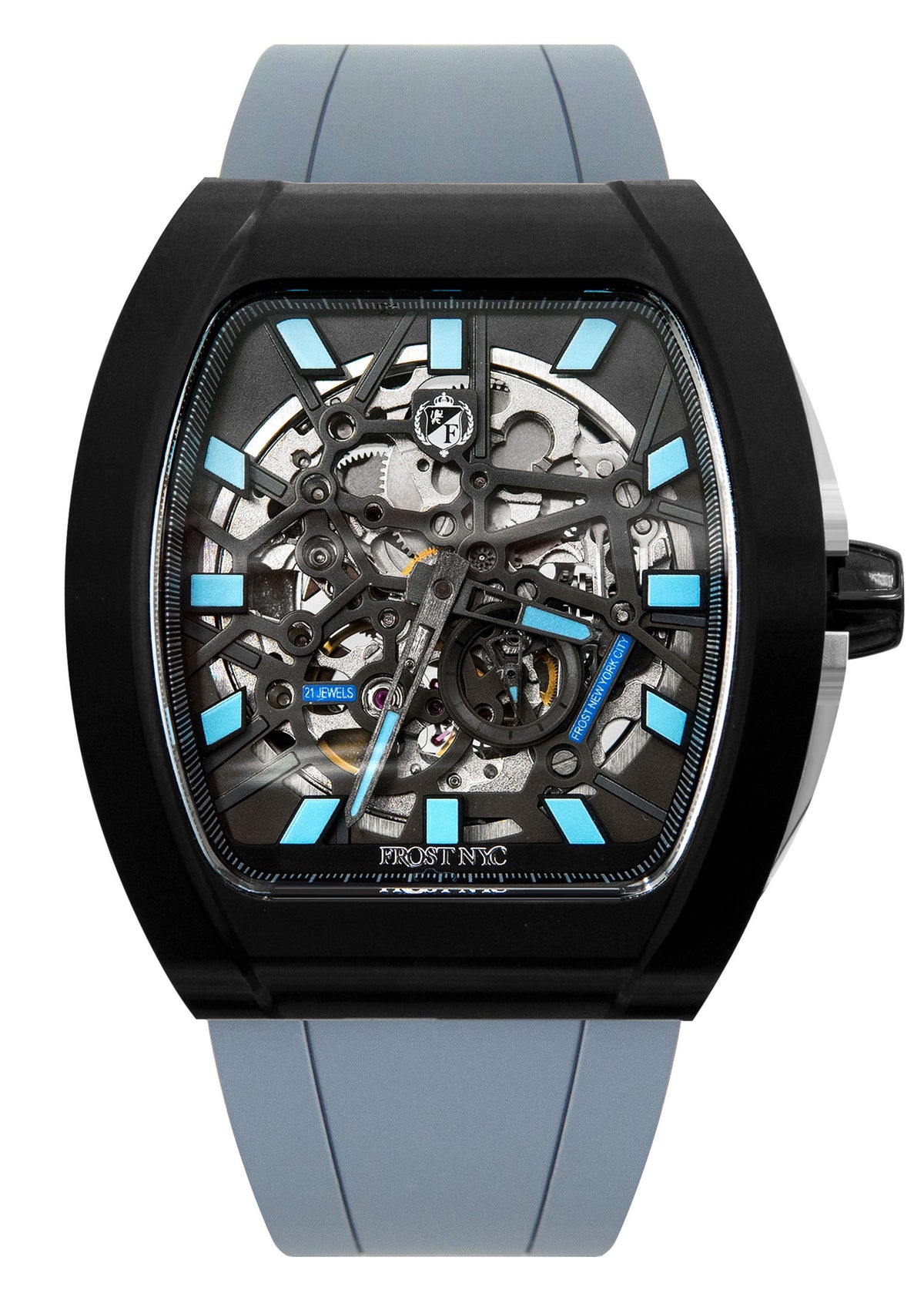 Frost NYC Mens Watch - Automatic Skeleton Sport Black Watch | FRST-01-SB | Gray