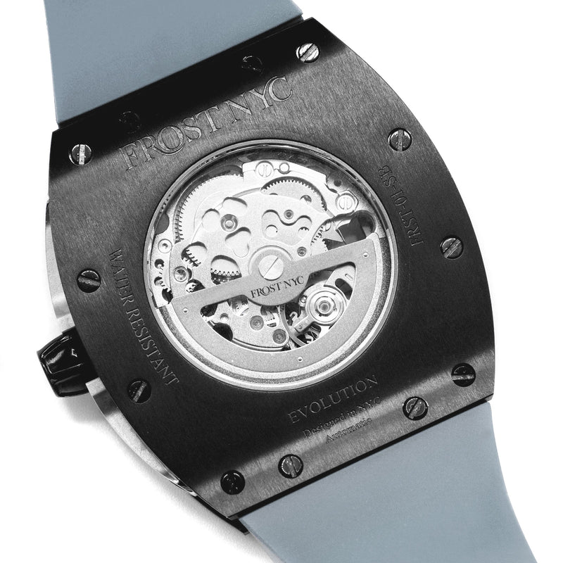 Frost NYC Mens Watch - Automatic Skeleton Sport Black Watch | FRST-01-SB | Gray