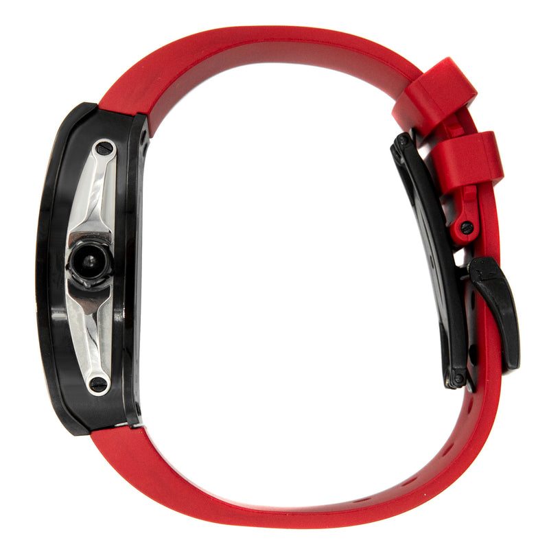 Frost NYC Mens Watch - Automatic Skeleton Sport Black Watch | FRST-01-SB| Red