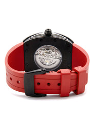 Frost NYC Mens Watch - Automatic Skeleton Sport Black Watch | FRST-01-SB| Red