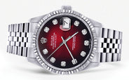 Womens Rolex Datejust Watch 16200  | 36Mm | Red Black Dial | Fluted Bezel | Jubilee Band