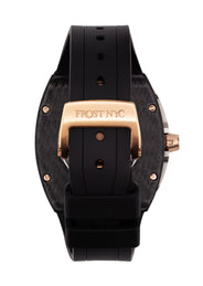 Frost NYC Mens Watch - Automatic Skeleton Carbon Fiber Rose Sport Watch | FRST-01-CFR | Black