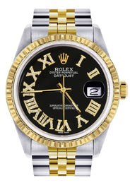 Mens Rolex Datejust Watch | 16233 | 36Mm | Black Roman Numeral | Jubilee Band