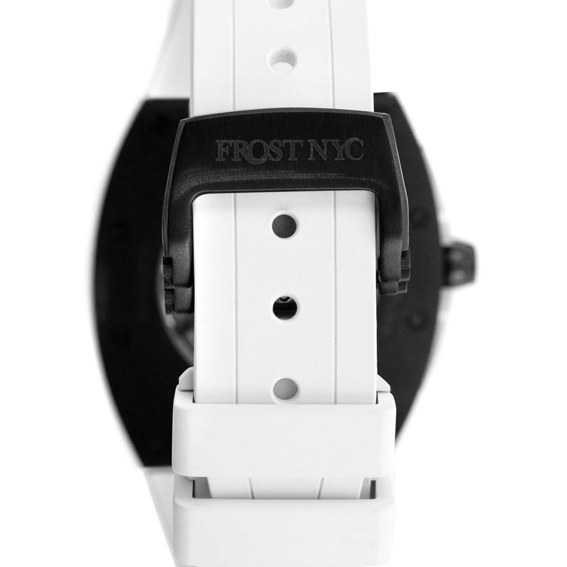 Frost NYC Mens Watch - Automatic Skeleton Sport Black Watch | FRST-01-SB| White