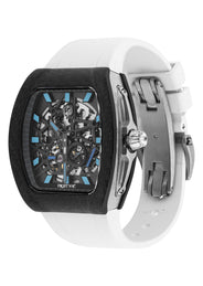 Frost NYC Mens Watch - Automatic Skeleton Carbon Fiber Sport Watch | FRST-01-CFS | White