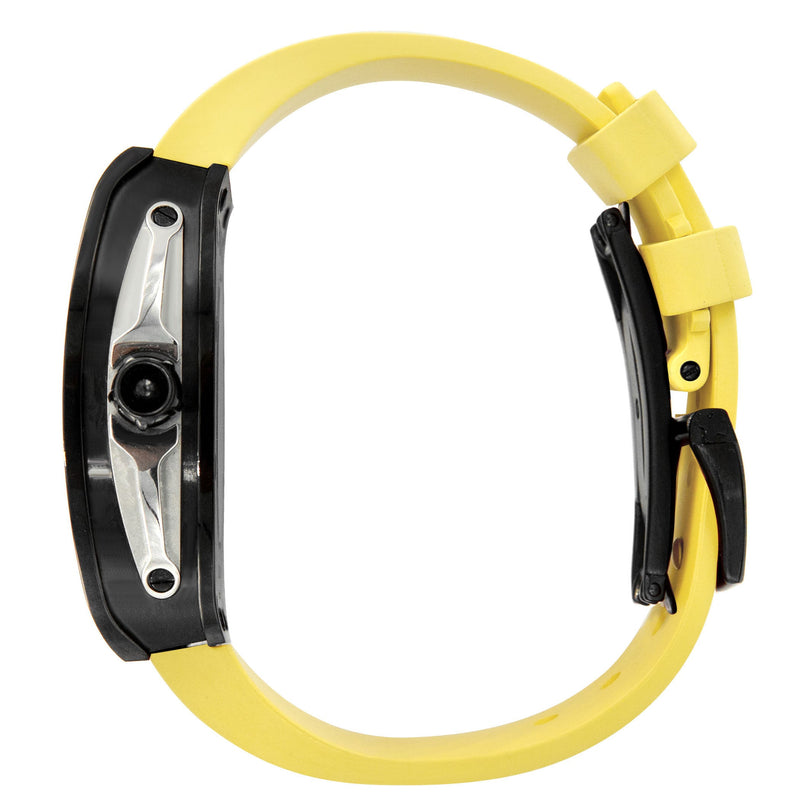Frost NYC Mens Watch - Automatic Skeleton Sport Black Watch | FRST-01-SB| Yellow