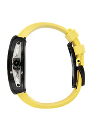 Frost NYC Mens Watch - Automatic Skeleton Sport Black Watch | FRST-01-SB| Yellow