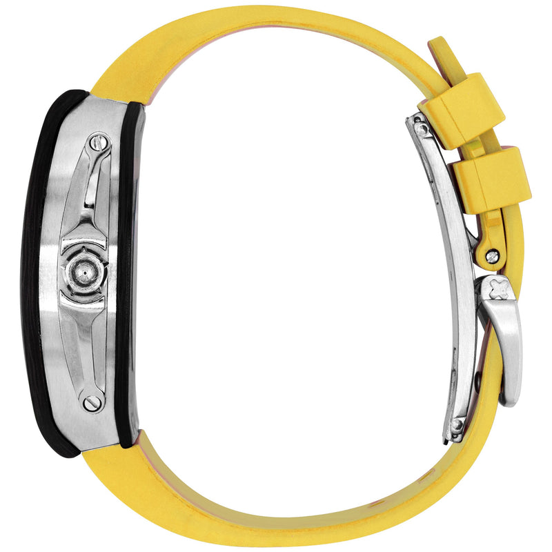 Frost NYC Mens Watch - Automatic Skeleton Carbon Fiber Sport Watch | FRST-01-CFS | Yellow