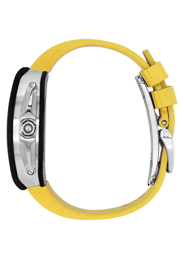 Frost NYC Mens Watch - Automatic Skeleton Carbon Fiber Sport Watch | FRST-01-CFS | Yellow