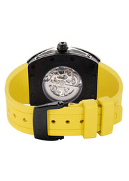 Frost NYC Mens Watch - Automatic Skeleton Sport Black Watch | FRST-01-SB| Yellow