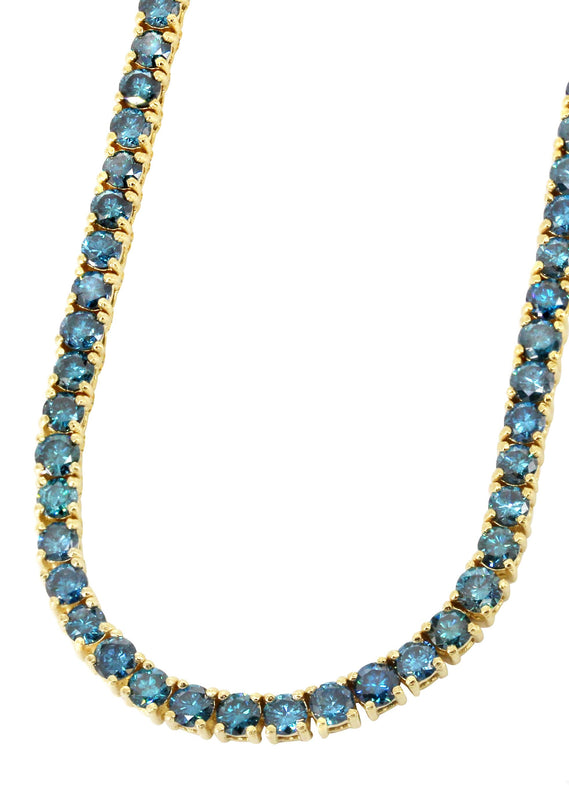 Women Jewelry - Diamond Necklace For Women | Blue Diamond Tennis Chain