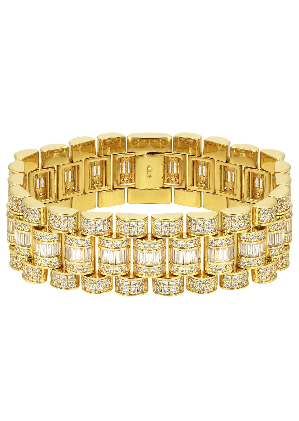 Baguette Presidential Bracelet Gold Plated