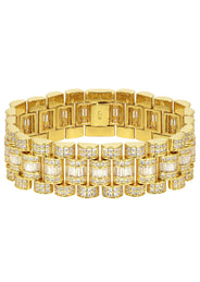 Baguette Presidential Bracelet Gold Plated
