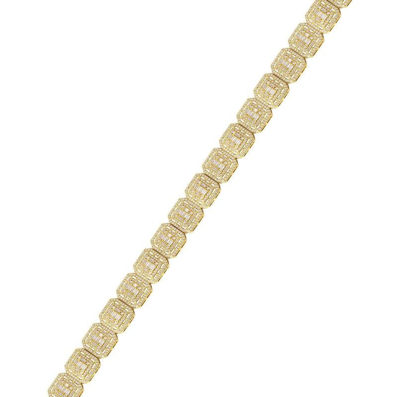 Gold Plated Iced Out Square Cluster Bracelet