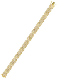 Gold Plated Iced Out Square Cluster Bracelet