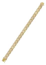 Gold Plated Iced Out Square Cluster Bracelet