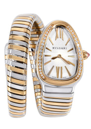 DIAMOND BVLGARI SERPENTI WATCH IN STAINLESS STEEL & ROSE GOLD