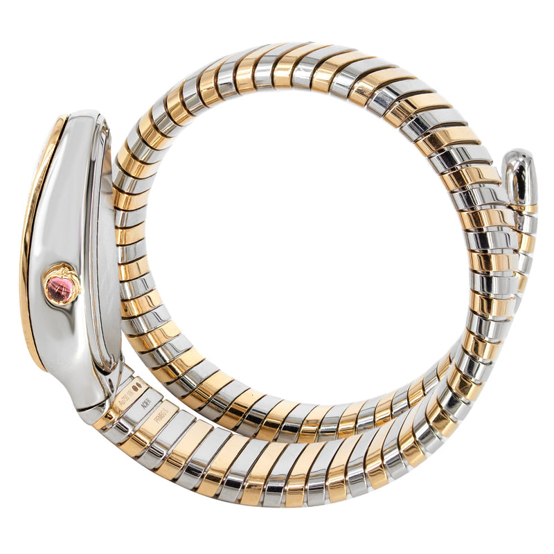 DIAMOND BVLGARI SERPENTI WATCH IN STAINLESS STEEL & ROSE GOLD