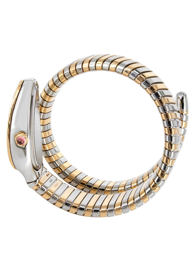 DIAMOND BVLGARI SERPENTI WATCH IN STAINLESS STEEL & ROSE GOLD