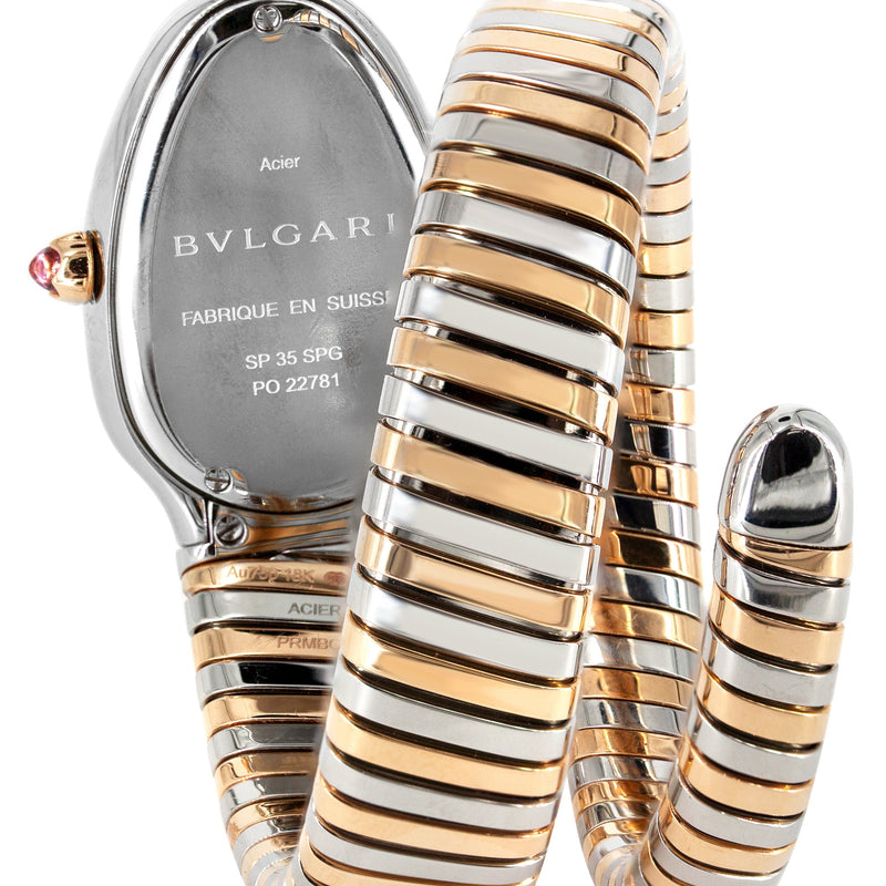 DIAMOND BVLGARI SERPENTI WATCH IN STAINLESS STEEL & ROSE GOLD