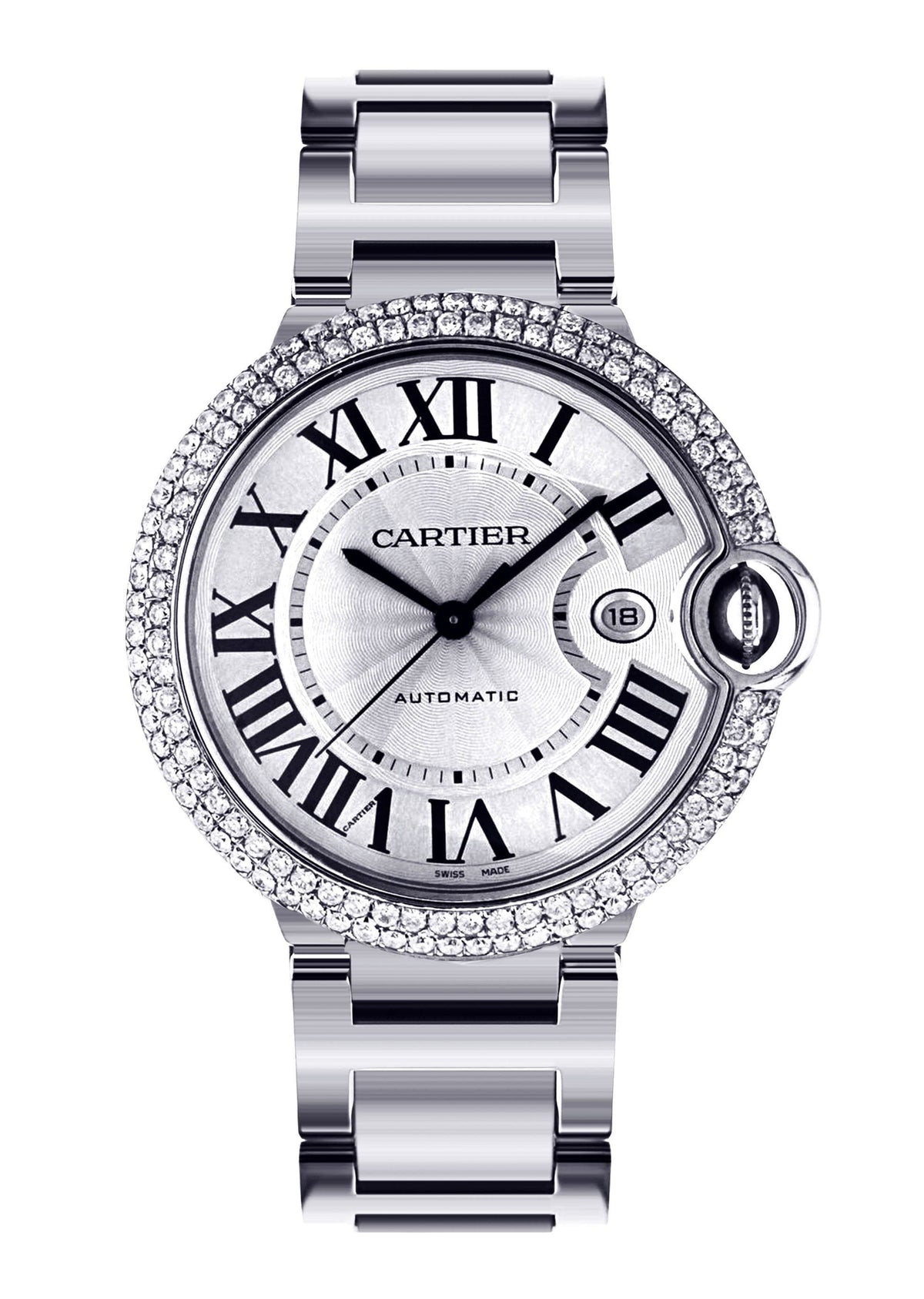 Diamond Cartier Ballon Bleu | Stainless Steel | 42 Mm