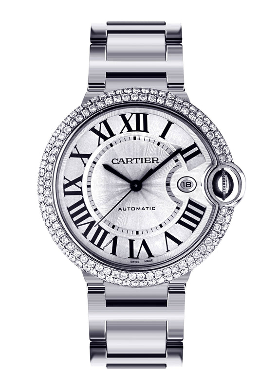Diamond Cartier Ballon Bleu | Stainless Steel | 42 Mm
