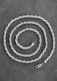 Silver Chain - Mens White Chain / Rope Chain / 3.5 MM